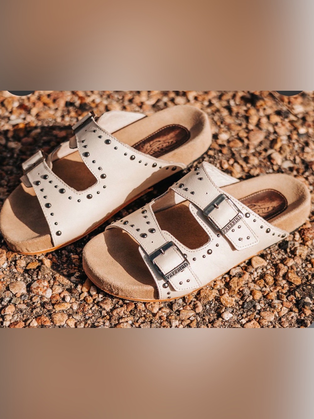 New Freebird Asher Double Buckle Leather Sandals in Bone size 11 but fits a 10